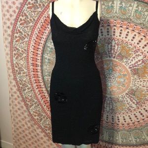 Vintage Beaded Little Black Dress